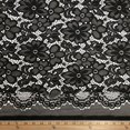 thumbnail image 3 of Stretch French Lace Embroidered Floral Florence 58" Wide Fabric (Black), 3 of 3