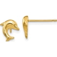 thumbnail image 1 of 14K Yellow Gold Small Dolphin Post Earrings (9 X 8) Made In Italy ye1668, 1 of 5