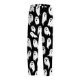 thumbnail image 6 of Domzest Halloween Mens Pajama Pants Drawstring Elastic Waisted Pumpkin Ghost Bat Graphic Pj Bottoms Wide Leg Funny Pajama Bottoms White XL, 6 of 6