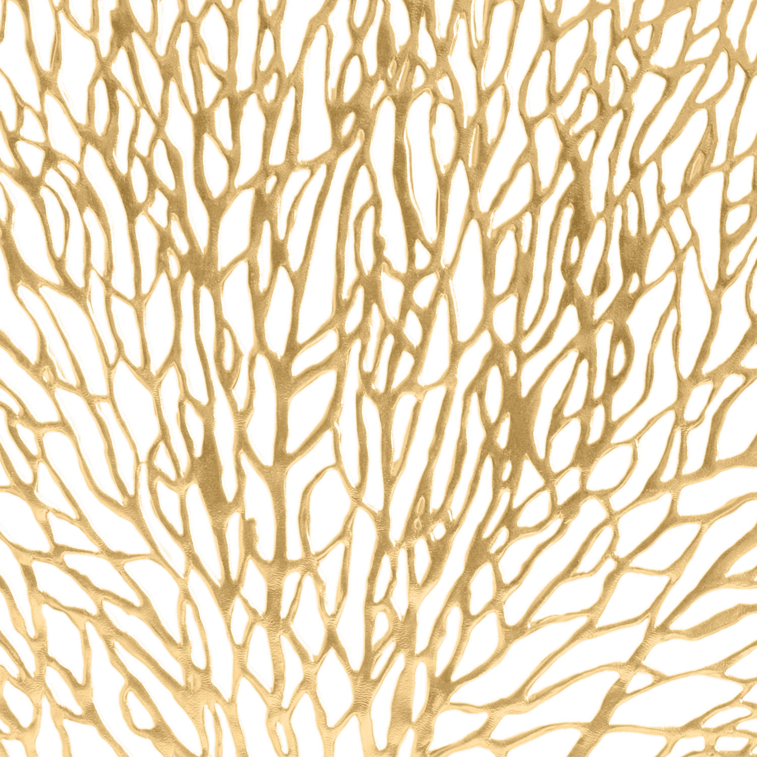 Home Details Set of Four Coral Shape Table Place Mat, Gold