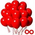thumbnail image 3 of 100 globos rojos, globos de fiesta de látex rojo de 12 pulgadas, calidad de helio para fiestas de cumpleaños, bodas, aniversarios, Navidad o decoración de fiestas de Vanlentine (con cinta roja)..., 3 of 4