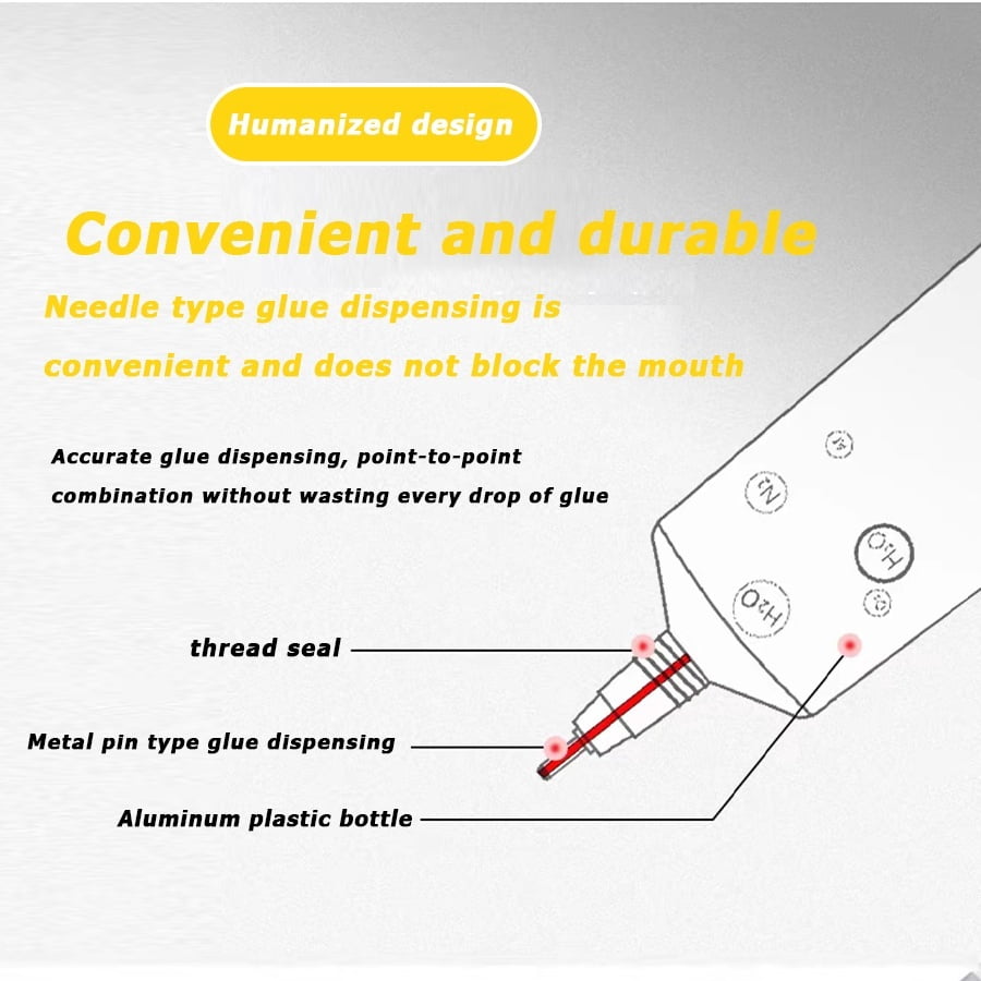 6 Count 110ml/3.7 Fl Oz E8000 Clear Multi-Purpose Adhesive Kit with Dotting Pens, Wax Pencil & Tweezer, for Jewelry Making, DIY Crafts and Home Daily Repair