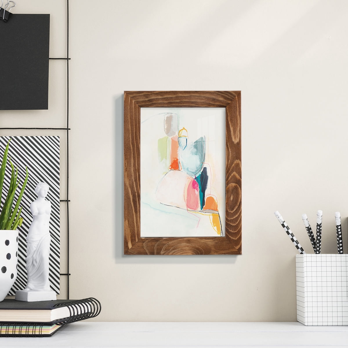 Factotum I -Framed Print w/glass-Walnut