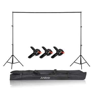 Kit Fond Photo 3m – Support + 2 Toiles Rouge Et Noir – Kshioe (Occasion)