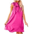 thumbnail image 2 of Robe Sans Manches à Ourlet Patchwork Superposé pour Femmes de Moins de 25 Ans, Robe Sans Manches à Ourlet Patchwork Superposé de Couleur Unie Décontractée et Décontractée 100 % Polyester, Rose, 2 of 9