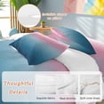 thumbnail image 2 of Pink Navy Duvet Cover Set King Size, Blue Stripe Gradient 4 Piece Soft Microfiber Bedding Set with 1 Duvet Cover, 1 Flat Sheet, 2 Pillowcases, 2 of 9