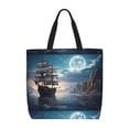 thumbnail image 1 of Easygdp Moonlit Sea Sailboat Bolsa Tote para Mujer, Bolso de Hombro para Trabajo, Playa, Viajes, Compras y Supermercado, 1 of 7