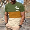 thumbnail image 2 of Mens Casual Pantalones Cortos Cuello Redondo Patchwork Impresión Suéter Blusa de Fitness, Camisetas para Hombre, 2 of 4