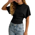 thumbnail image 3 of SOFTCCLO Girls T Shirts Short Sleeve Crewneck Solid Color Tops Pullover Loose Versatile Summer Casual Kids T Shirts Size 3-4Y, 3 of 10