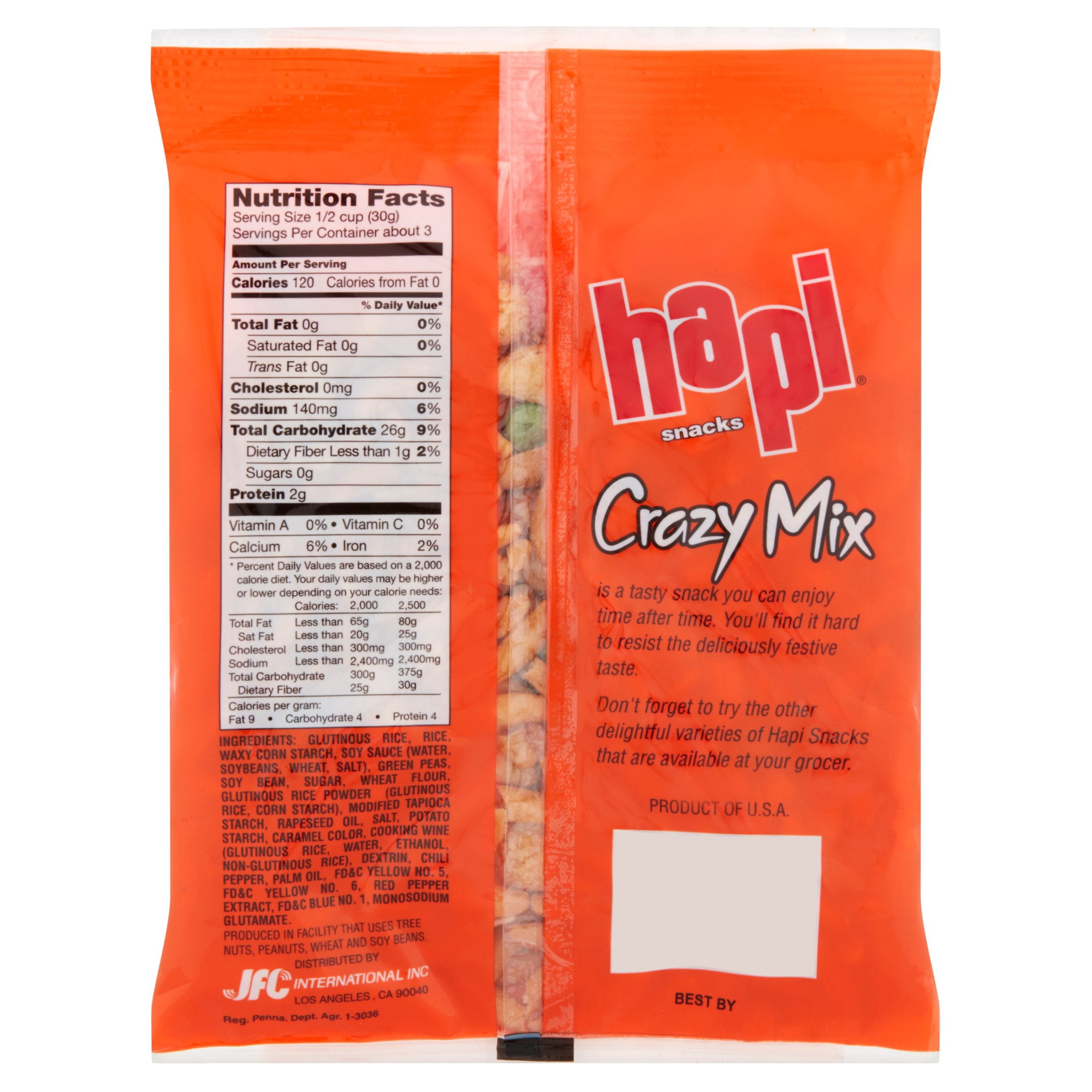 (6 pack) Hapi Snacks Mix Crazy, 3 oz