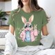 thumbnail image 5 of Camiseta de Cuello Redondo de Manga Corta de la Mujer, Top de Moda para Invierno Y Primavera Impresa de Navidad Casual 3/4, 5 of 7