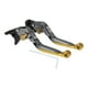 thumbnail image 1 of Palancas de freno y embrague largas y cortas para Yamaha YZF R1 2002-2003, palanca de freno ajustable de motocicleta, aleación de aluminio, mango de titanio con extremo dorado, 1 of 1