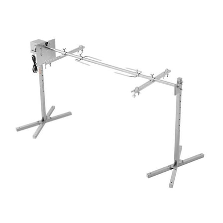 Giant 56-Inch Stainless Steel Rotisserie BBQ Grill, Electric Motorized Spit Roaster for Whole Animals (Pig/Lamb) Up to 132 Pounds, Complete Party Grill Kit