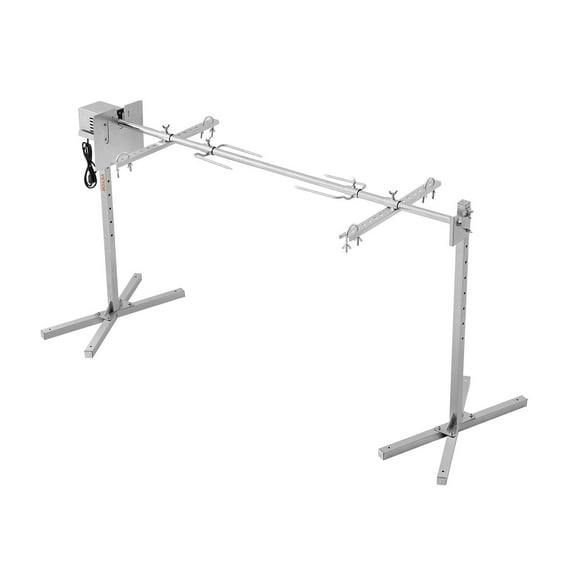 Giant 56-Inch Stainless Steel Rotisserie BBQ Grill, Electric Motorized Spit Roaster for Whole Animals (Pig/Lamb) Up to 132 Pounds, Complete Party Grill Kit