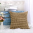 thumbnail image 4 of Unique Bargains Housse de Coussin Décorative en Velours Côtelé Doux à Rayures en Velours, 4 of 9