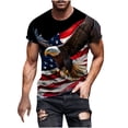thumbnail image 3 of JURANMO Men's Summer Short Sleeve Tees Tops Fashion Eagle Graphic Print Patriotic Shirts Summer Casual Muscle Fit Blouses Multicolor XXXL Back to College Sale, 3 of 6
