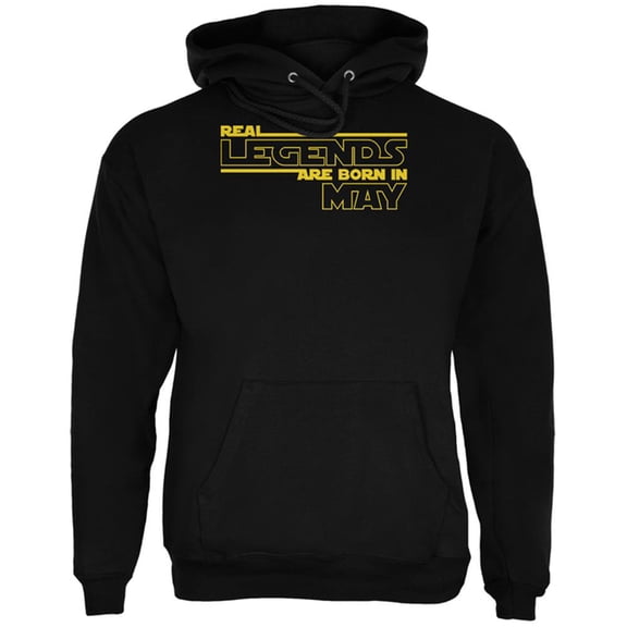 Real Legends are Born in May Mens Hoodie Black SM