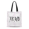 thumbnail image 1 of JSDART Sac en Toile Réutilisable Sac de Courses Lettrage Abstrait Rouge Xoxo Embrasses et Câlins Beau Sac de Fête, 1 of 1