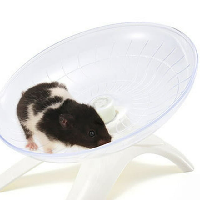 mmirethe Roue d'Exercice en Plastique pour Hamsters Hérissons Durables Aucun Bruit Polyvalent Blanc