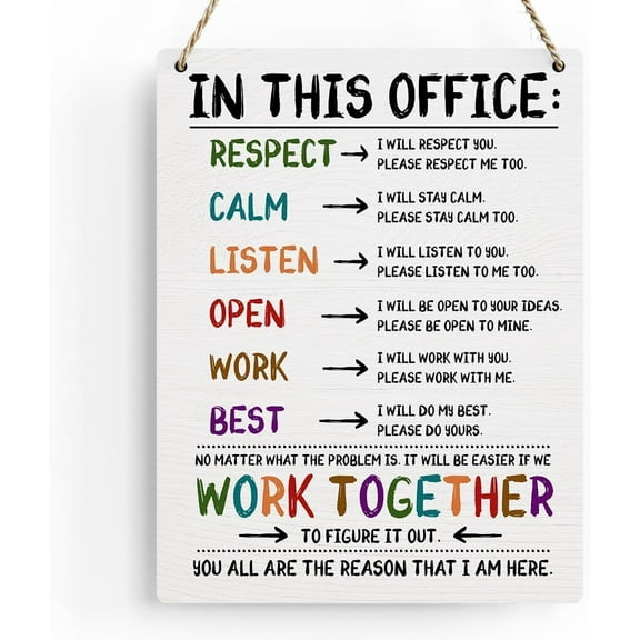 Inspirational Classroom Decor In This Office I Will Respect You School Counselor Office Decor Assistant Principal Gifts Therapy Office Decor Classroom School Office Home Wood Sign Hanging 5x10 Inch
