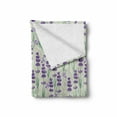 thumbnail image 2 of Lavender Soft Flannel Fleece Throw Blanket, Botanical Pattern with Fresh Herbs Aromatherapy Spa Theme, Cozy Plush for Indoor and Outdoor Use, 50" x 70", Pale Sage Green Violet, by Ambesonne, 2 of 6