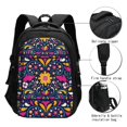 thumbnail image 3 of Balery Cinco De Mayo Floral Mochila con carga USB para hombre y mujer - Mochila impermeable y antirrobo para laptop con puerto USB para viajes, trabajo, 3 of 7
