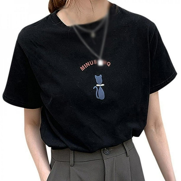Cawbing New Printed T Shirt Summer Female Spring Korean Short Sleeved Net Red Shirt Loose Half Sleeved Underlay Walmart Com Walmart Com