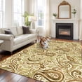 thumbnail image 2 of Large Area Rugs for Living Room Bedroom, Beige Brown Green 8'x10' Rug Washable Carpet Runner Indoor Outdoor, Retro Botanical Abstract Art Non Slip Floor Mats Rug for Kitchen, Patio, 2 of 8