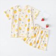 thumbnail image 2 of Paguaki Girls' Pajama Sets 2 Lounge Sets Graphic Short Sleeve Crew Neck Top Elastic Waist Shorts Loungewear Sets Summer 2 Outfits, 2 of 4