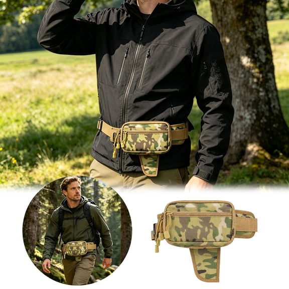 10"x7.5" Quick Access Concealed Waist Bag, Multi-Pocket Crossbody Fanny Pack with Adjustable Strap, Water Resistant Lightweight Chest Sling Bag for Travel Hiking Cycling Daily Use (Brown)