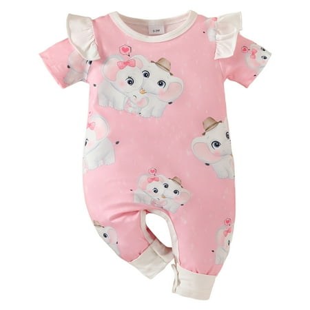 

Booker Boys Girls Short Sleeve Cartoon Print Romper Jumpsuit Bodysuits Clothes