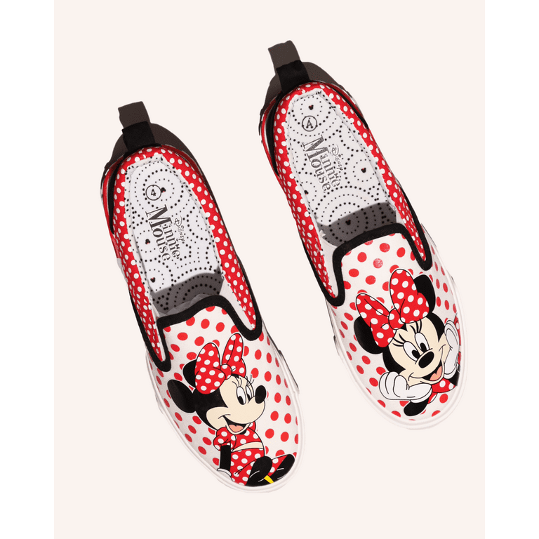 Disney Little Girl Big Girl Minnie Mouse Twin Gore Slip on Shoes