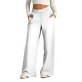 thumbnail image 1 of HAiming Womens Wide Leg Sweatpants High Elastic Waist Drawstring Pants Athletic Joggers Trousers with Pocket, 1 of 4