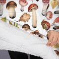 thumbnail image 3 of Oversized Wearable Blanket Hoodie,Brown Mushroom Leaf White Pattern Sherpa Blanket Hoodie with Super Pockets,Super Warm Fuzzy Pullover for Women & Men, 3 of 6
