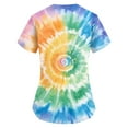 thumbnail image 7 of BDPORKAS Womens Scrubs Breathable Short Sleeve Scrubs Uniform Tie Dye Printed Trendy Soft V Neck Nurse Uniforms Shirts Pocketed, 7 of 7