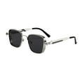 thumbnail image 2 of Gafas de sol cuadradas para hombre y mujer, modernas, para cumpleaños, citas, conducción, playa. Lente plateada y gris, 2 of 9
