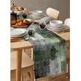 thumbnail image 6 of Sage Green Grey Table Runner Cotton Linen 120 Inch Holiday Dresser Scarves, Modern Oil Painted Abstract Art Aesthetics Tablerunner for Kitchen Coffee Dining Bedroom Dinner Scarf Décor 13''x120'', 6 of 9