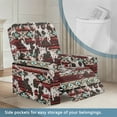 thumbnail image 4 of Renewold American Tribal Cow Print Red Cover for Recliner with Foot Rest Washable Couch Cover Reclining 4 Pieces Anti-Slip Lazy Boy Recliner Chair Protector for Pets, Cats, Kids, 4 of 8