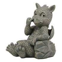 Ebros Whimsical Garden Dragon Picking Nose 5 inch Garden Statue