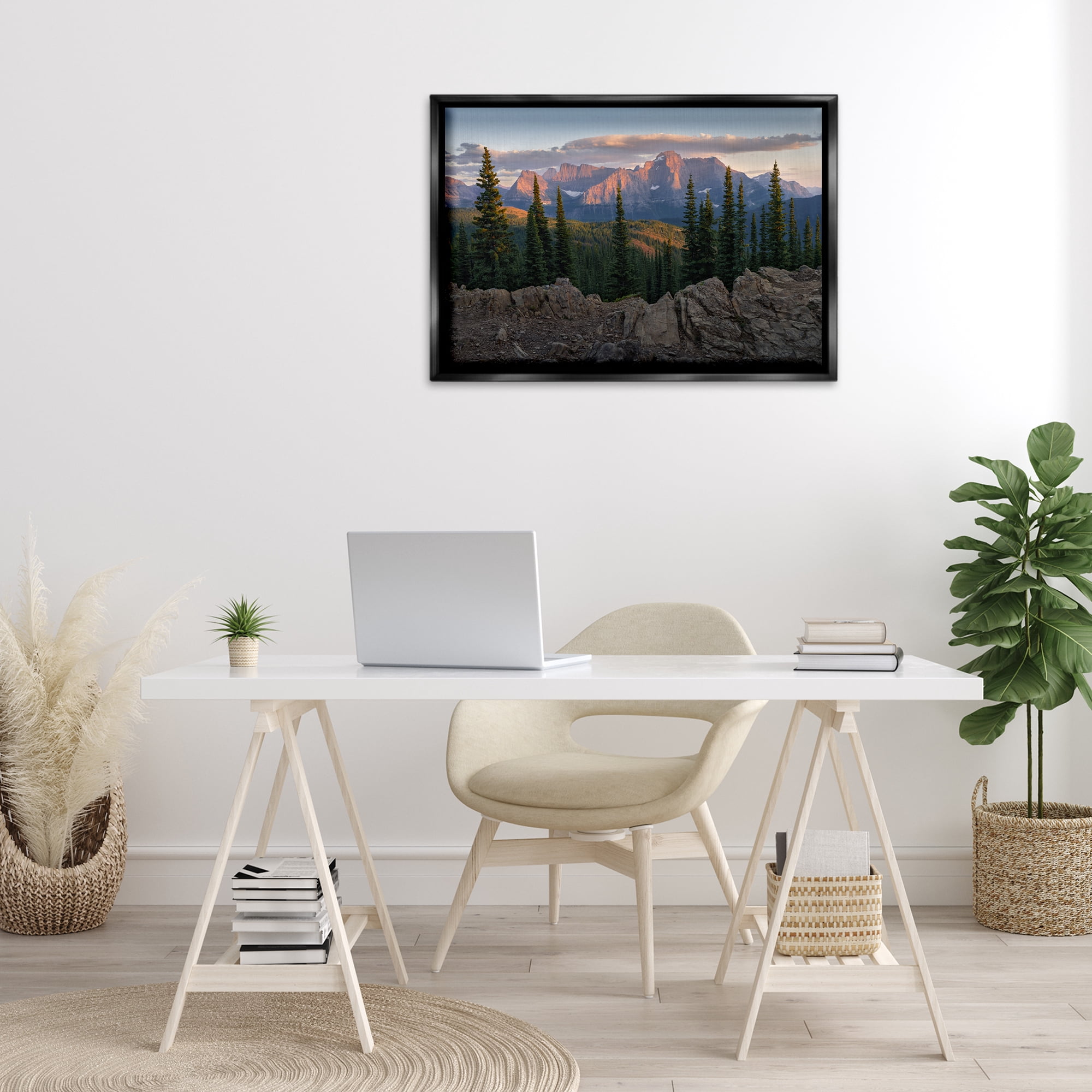 Stupell Industries Diurnal Mountain Scenery Landscape Photography Black Floater Framed Art Print Wall Art, 31 x 21