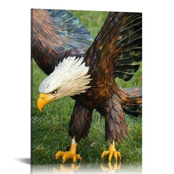 LHONGY Bald Eagle Statue Outdoor Garden Sculpture Lawn Decorations,Large Eagle and Statues 12x16 in