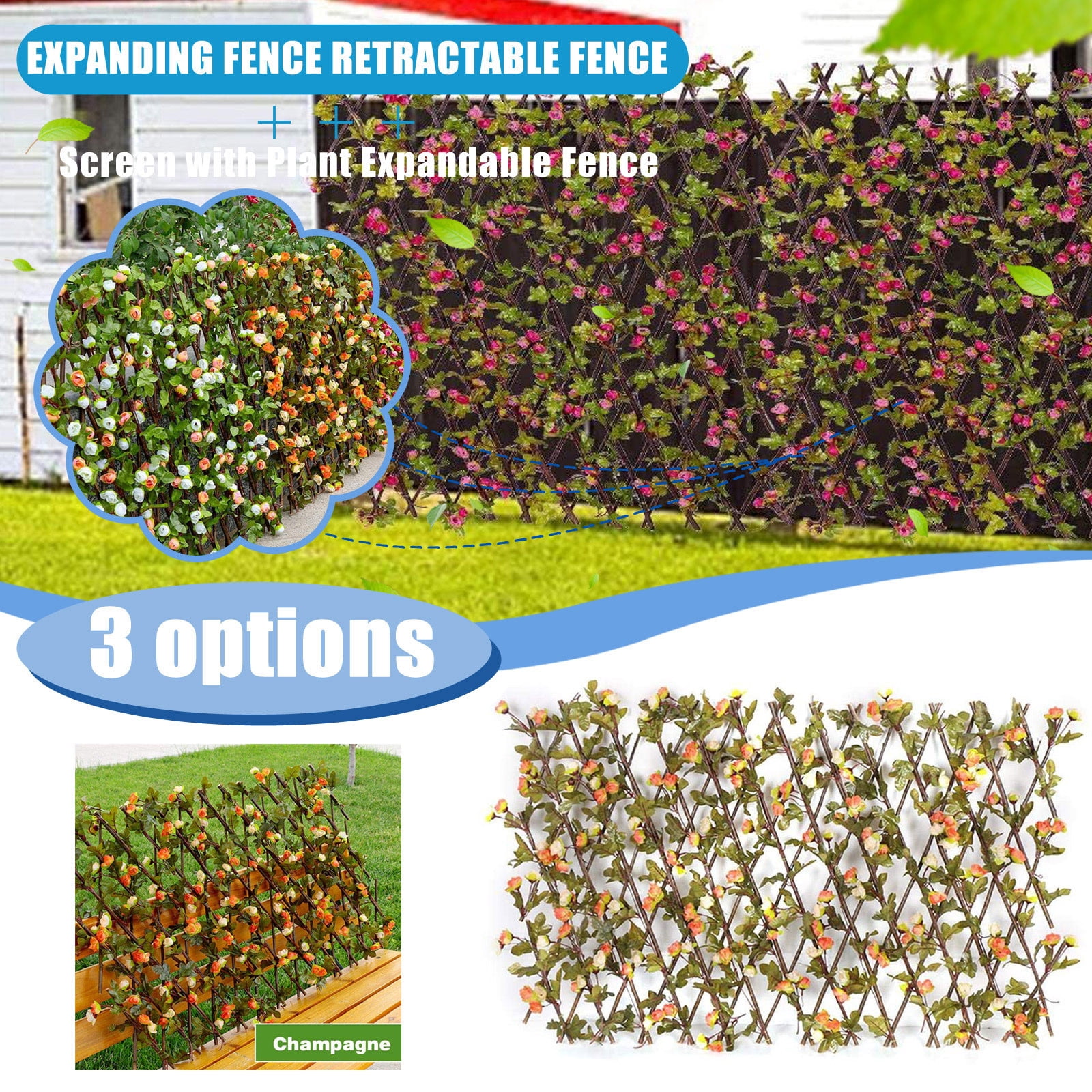 Small Size Deep Pink Retractable Fence With Decorative Design - Adjustable And Expandable Fencing For Garden Yard Partition, Easy To Retract And Expand, Space Saving And Portable