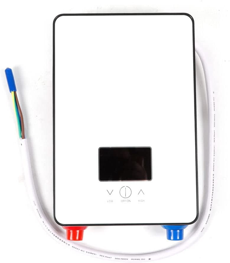 MIDUO 110V 4500W Instant Electric Tankless Hot Water Heater LED Bathroom Kitchen w/ Shower Head