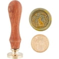 thumbnail image 2 of 1PC Brass Sealing Wax Seal Stamp Removable Wood Handle Rabbit pattern 25mm, 2 of 7