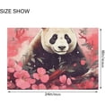 thumbnail image 3 of SKYSONIC Bathroom Rug Mats Panda Red Flower Print, Fluffy Plush Absorbent Bath Rugs Carpet with Non Slip Bottom for Bathroom Floor Toilet Tub and Shower, 3 of 7