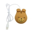 thumbnail image 2 of PloutoRich Wired Mouse Cute Animal Brown Bear Mouse Portable 1200DPI Optical USB Corded Mouse for Laptop PC Desktop Computer, 2 of 9