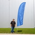 thumbnail image 2 of Vispronet - Premium Medium Blue Solid Feather Flag Kit - 13ft Knitted Polyester Swooper Flag with High-Wind Pole Set, Ground Spike, Cross Flag Base and Weight Bag - Dyed in The USA, 2 of 8