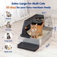 thumbnail image 6 of Stainless Steel Litter Box with Lid, XL Extra Large Cat Litter Box Enclosure, Front & Top Entry Covered Metal Cat Box with Steps & Scoop, Easy Cleaning, 6 of 17
