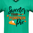 thumbnail image 4 of Inktastic Thanksgiving Sweeter Than Pumpkin Pie Women's V-Neck T-Shirt, 4 of 5