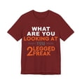 thumbnail image 3 of Funny Amputee Shirt, what are you looking freak, humorous Crew Neck T-Shirt, 3 of 4